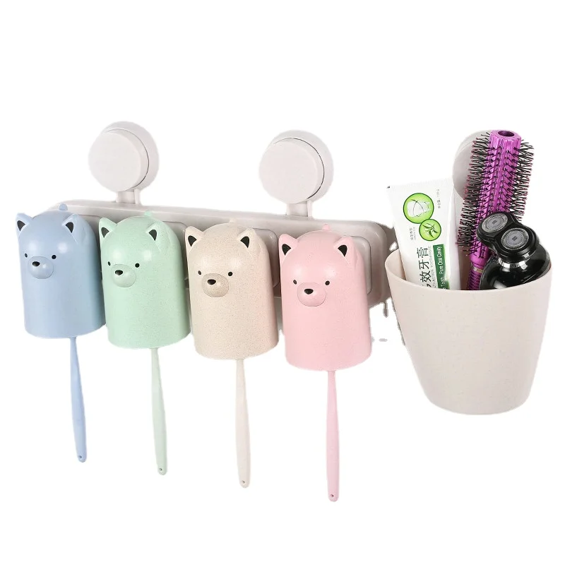 

1 шт., креативная настенная присоска с мультяшным изображением семьи из четырех предметов