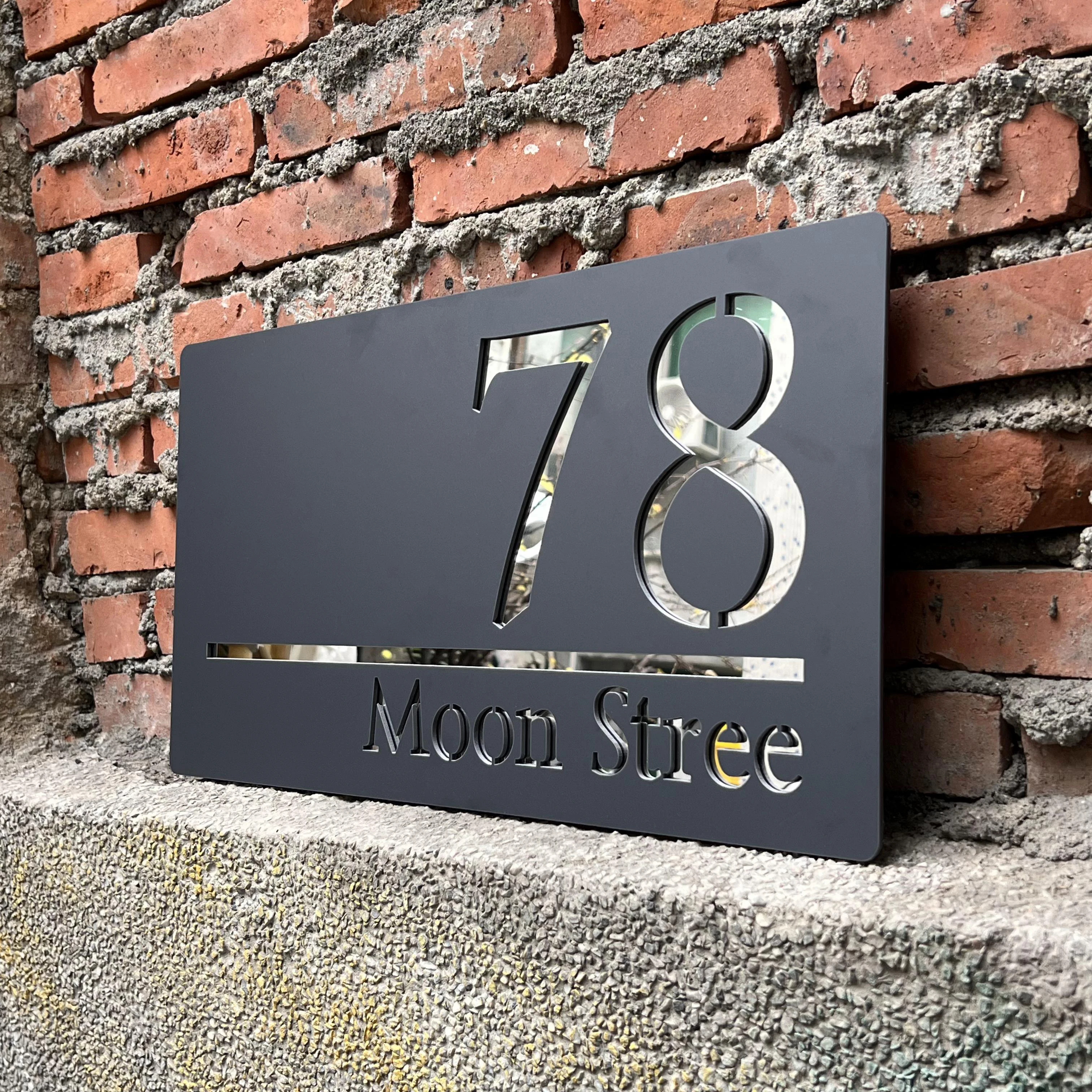 House Number Signs Door Signs House Numbers Number Plate Custom Exterior House Number Plate 3D Acrylic Cutting Plate Personalized Outdoor Residential Street Number Door Sign Gift