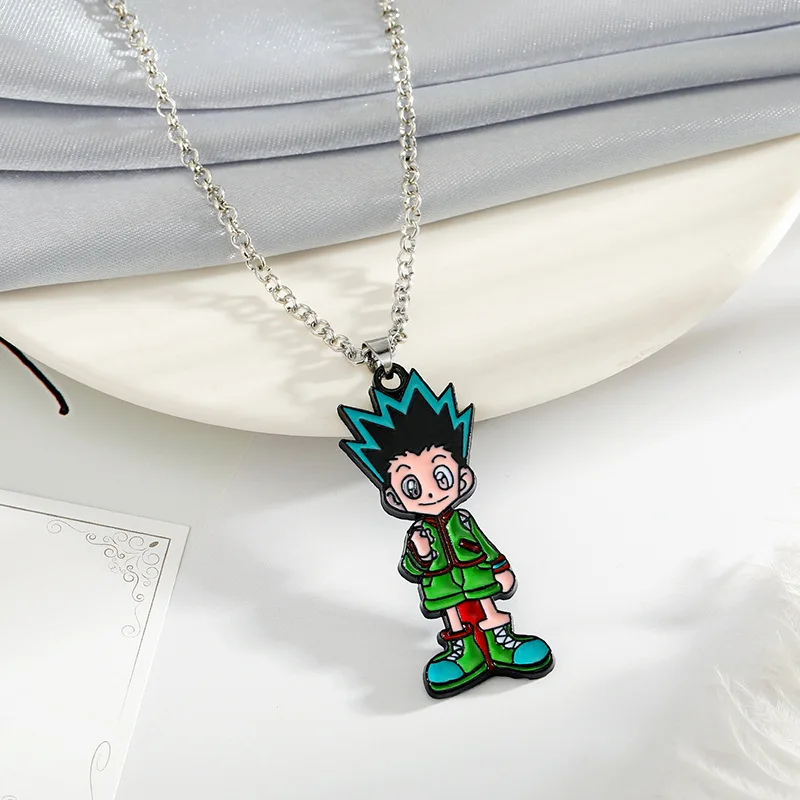 HUNTER&times;HUNTER cosplay pendant necklace keychain figure cartoon Q Gon Freecss earrings keyring props accessories fans gifts