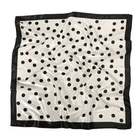 Nouvelle marque de luxe 2026 – Foulard carré en soie à pois pour femme, hijab, bandeaux pour cheveux, écharpe de 90 cm, châle en satin, ruban, bandeau pour la tête 6