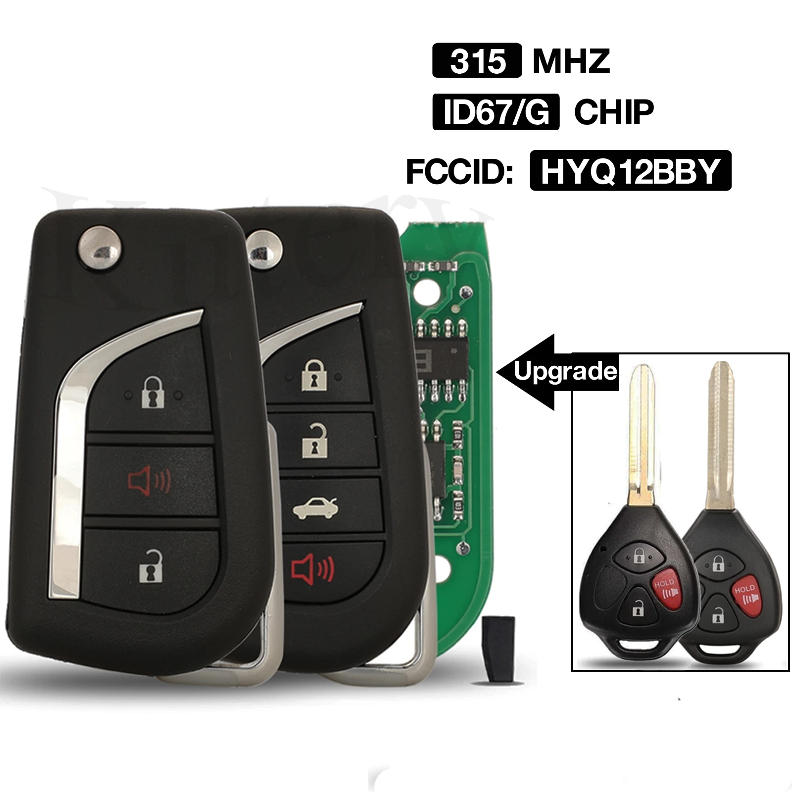 

Jingyuqin 3/4BTN обновленный флип HYQ12BBY 314,4 МГц ID67/G чип для Toyota Camry ключ для Toyota Camry, Avalon, Corolla Matrix RAV4 Yaris Venza tC/xA/xB/xC