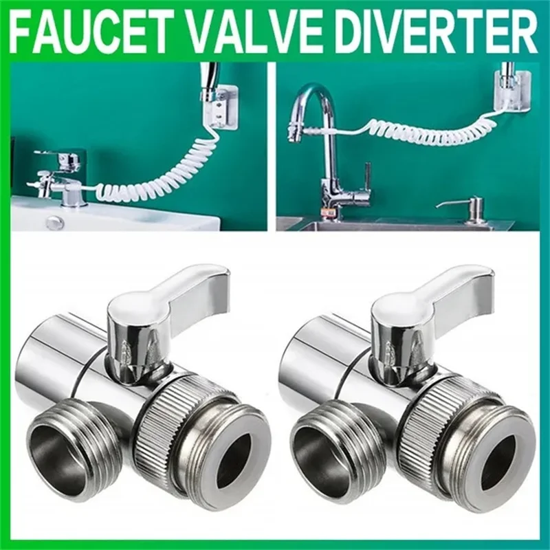 Switch Faucet Adapter Kitchen Sink Splitter Diverter Valve Water Tap
