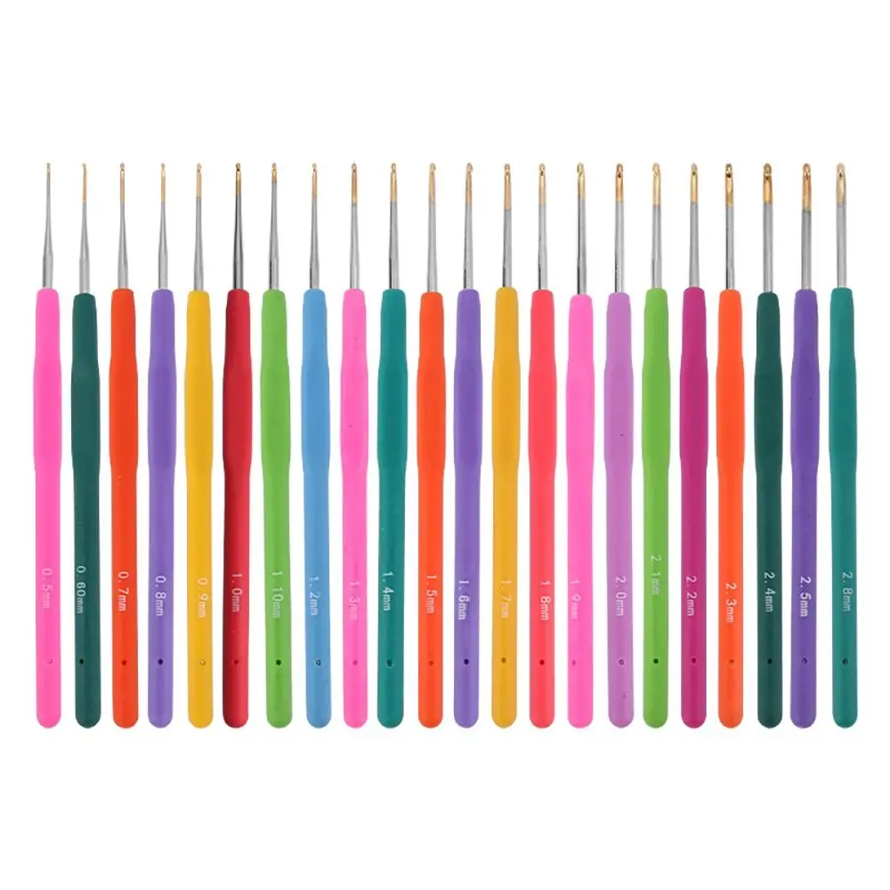 1Pc Rubber Handle Crochet Hooks Needles Extra Fine Sweater Needle Lace Craft Sewing Tools Crochet Knitting Needles New
