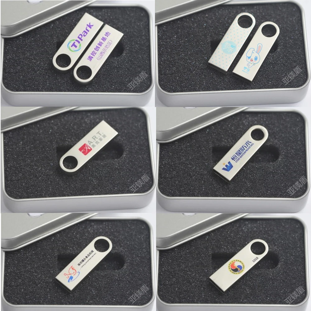 10 Teile/los Metall USB-Sticks 1GB 2GB 4GB Pendrive 8GB 16GB USB Pen Drive 32GB 64GB Speicher Sticks 128MB 256MB 512MB Kostenloses LOGO – Detail 9