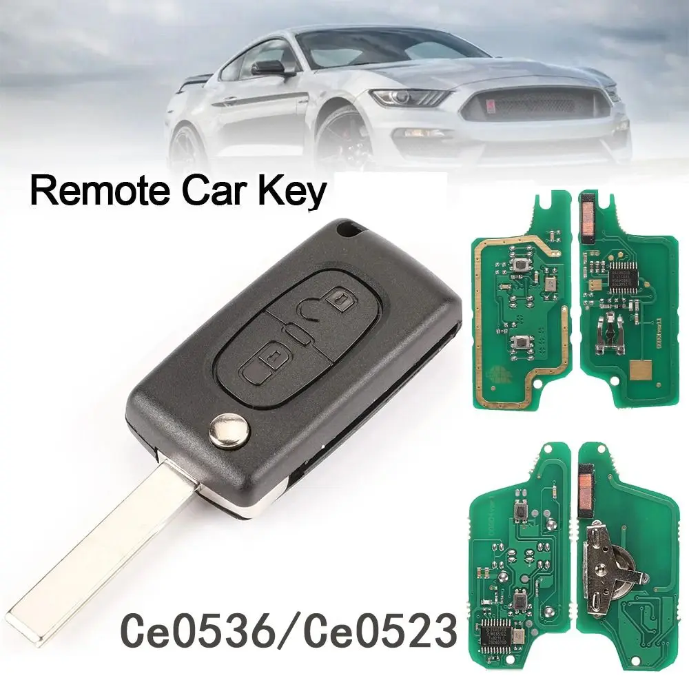 

434Mhz Remote Car Key Flip Key ASK/FSK Car Key 2 Buttons PCF7961 PCF7941 Chip for Peugeot 107 207 307 307S 308 407 607