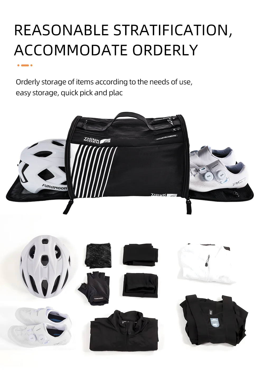ThinkRider Race Day Essential Radfahren Regentasche Handtasche für Fahrradhelm und Fahrradschuhe Bowlingtasche Sporttasche – Detail 5