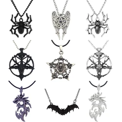 Fashion Steampunk Inverted Pentagram Star God Goat Head Pendant Necklace Satan Satan Mysterious Metal DIY Necklace in Jewelry
