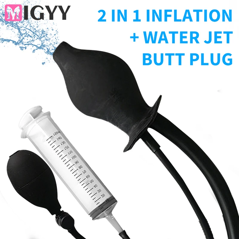 Latex Aufblasbare Mundknebel Douche Silikon Einlauf Spritze Dusche Reinigung Hohl Oral Gag Anal Butt Plug Sex Spielzeug für paar Homosexuell 1