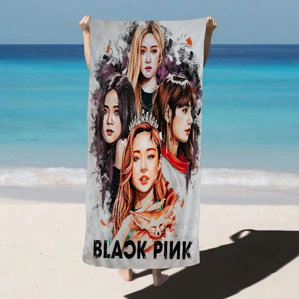 B-Black Fashion Pinks Korea Girl Cartoon Beach Towel Cute Kawaii Room Decor Bath Girls Children Hand Towels For Bathroom Shower 5