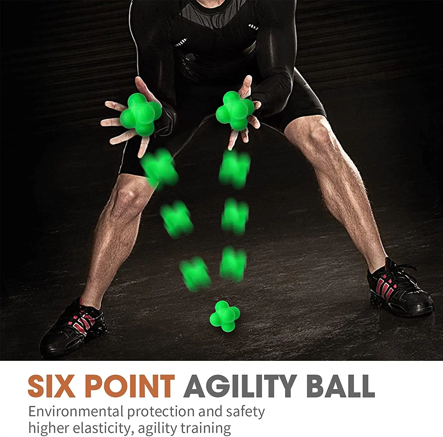 Agility Training Ball Hexagonal Reaction Ball Speed Agility Training Silicone Ball Coordination Reflex Sports Fitness Training for Child Adult