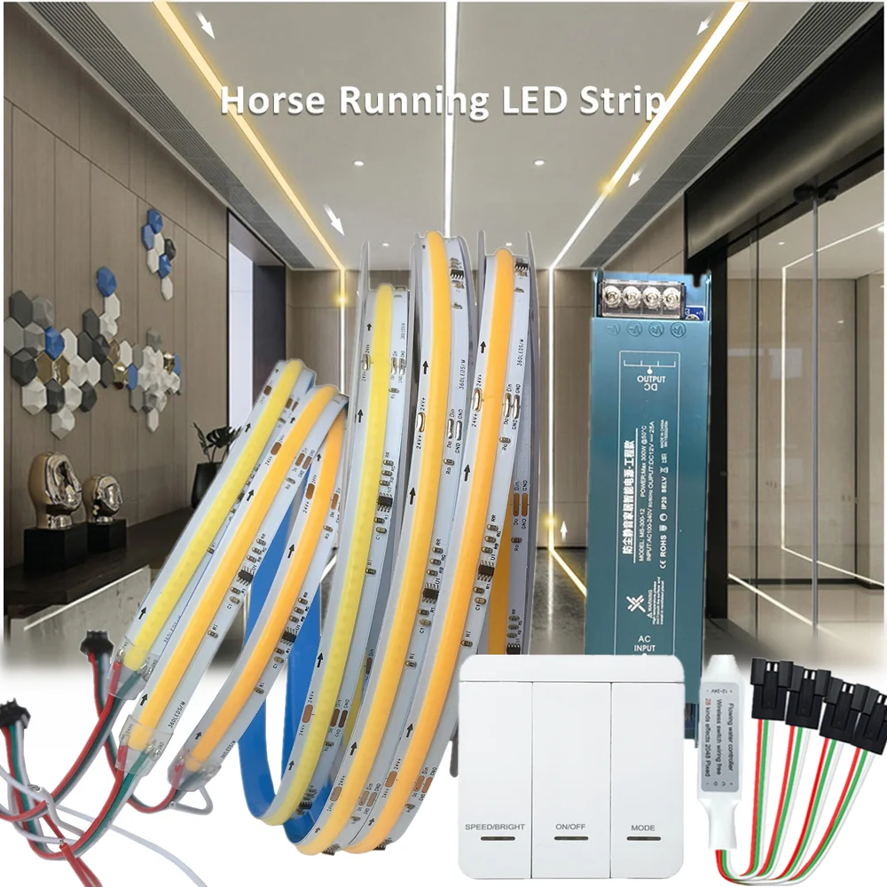 WS2811 IC COB Horse Race LED Strip, cinta LED secuencial con ...