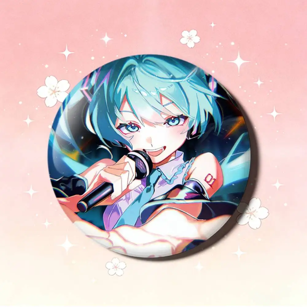 애니메이션 M-MIKU 레이저 배지 크리에이티브 핀 브로치 가방 옷 모자 장식 선물 팬 수집품