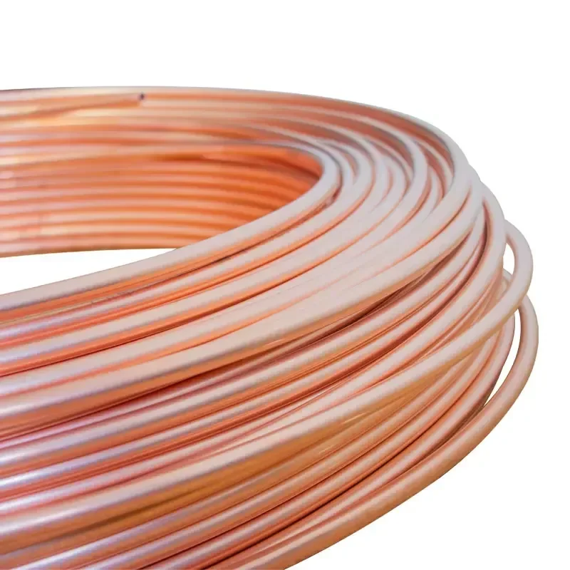 Copper Tube Soft Coil Copper Tube T2 Red Copper Tubing Air Conditioning Refrigeration Capillary Wire Pipes OD 2/2.5/3/4/5/6/6.35/8/9.52/10mm
