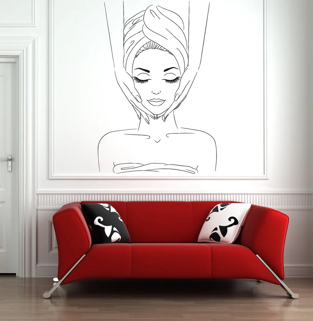 

Spa Sign Facials Wall Sticker Vinyl Decal Home Decor For Beauty Salon Window Removable Art Mural