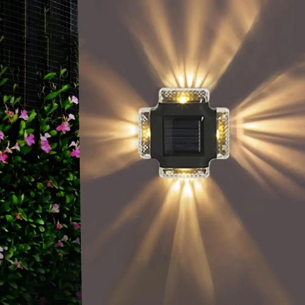 

Настенные светильники на солнечной батарее, водонепроницаемые комнатные и уличные светильники вверх и вниз для украшения сада, ступенчатые поручни, 4 шт.