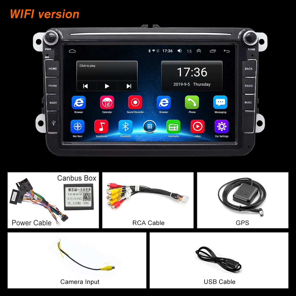 2Din Android 10 Car Radio Multimedia Player GPS WiFi/3G/4G For VW/Volkswagen/Golf/Polo/Tiguan/Passat/b7/b6/ SEAT/Skoda/Octavia car tv screens with bluetooth