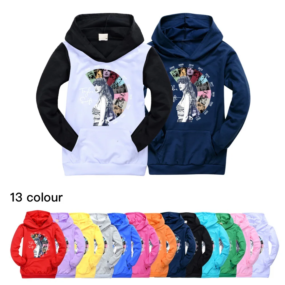 

Taylor The Eras Tour Sports Hoodies Pullover Girls Fashion Sweatshirt Autumn and Spring Clothing Boys Jogging Anime Top 2-16Y