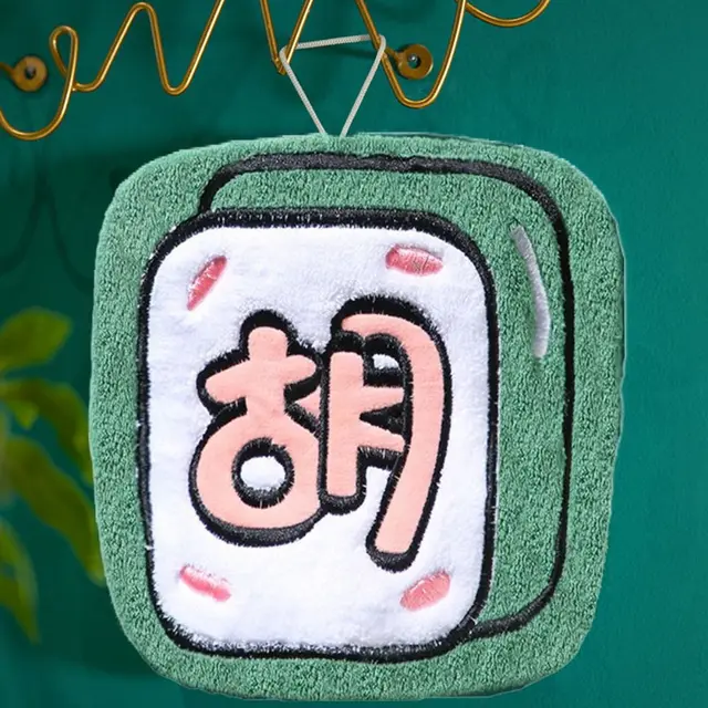 Easy To Clean Absorbent Hand Towel Cartoon Comfortable Bathroom Towel Hanging Breathable Handkerchief Cloth Kitchen 2
