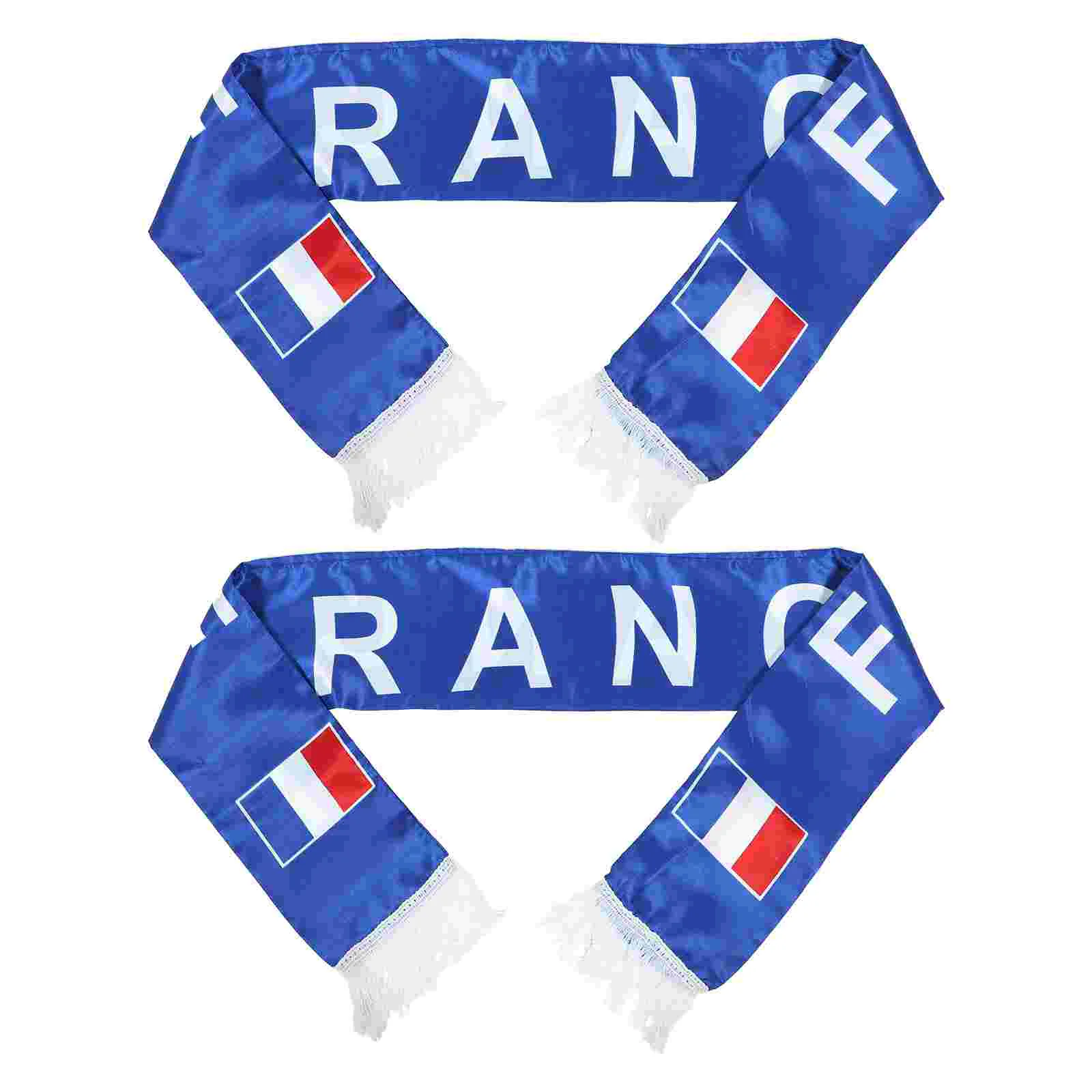 

2 Pcs Fans Scarf National Soccer Argentina Ball Weave Football Knit Satin Jersey
