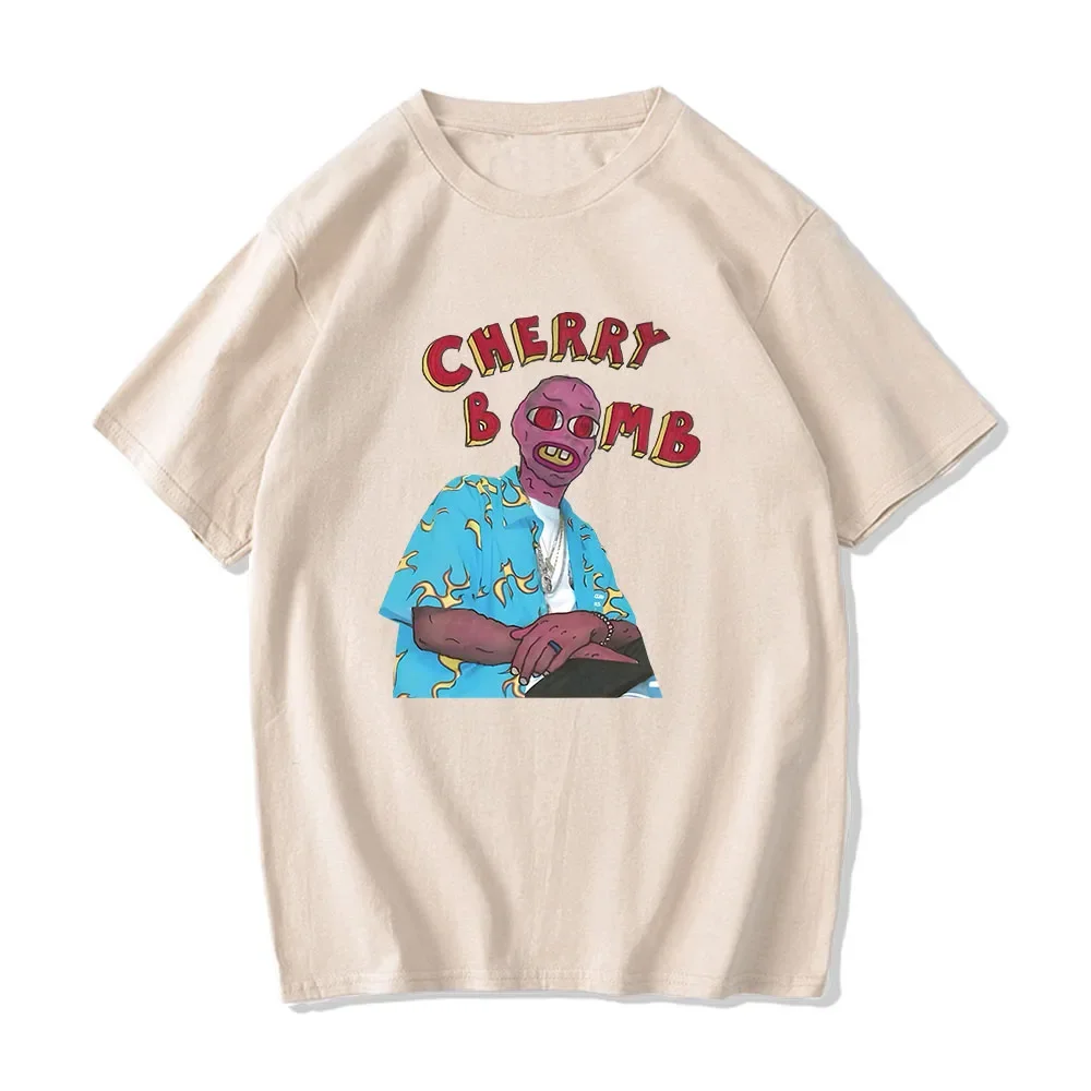 Tylerr The Creator Cherry Bomb Graphic T-Shirt Uomo 100% Cotone Belle Magliette Hip Hop Fashion T-Shirt Primavera Ed Estate