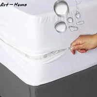 100% Waterproof Mattress Cover with Zipper 6-Sides All-inclusive Mattress Protector Fitted Sheet Bed Cover Twin Queen King 1