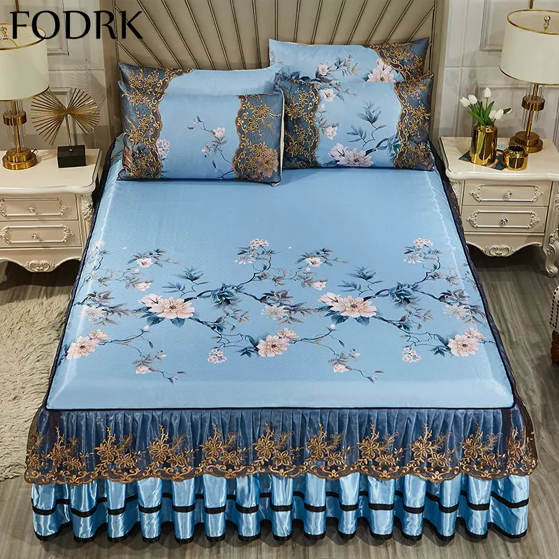 

3pcs Bed Linen Comforter Sheet Sets 2 People Summer Bedding Bedspreads Cool Mat Queen King Size Bedclothes 2 Seater Quilt Nordic