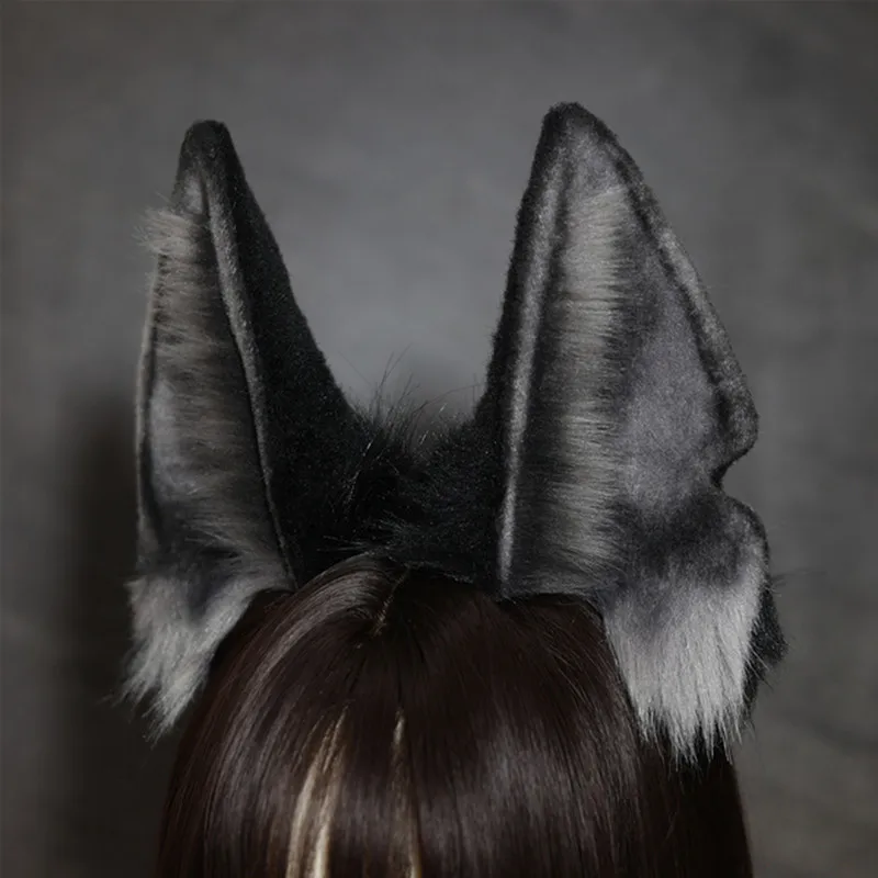Neue Benutzerdefinierte Halloween Furry Wolf Ohr Kopfschmuck Simulation Anubis Hu Lang Ohr Haar Hoop Beast Ohr Cosplay Stirnband Zubehör