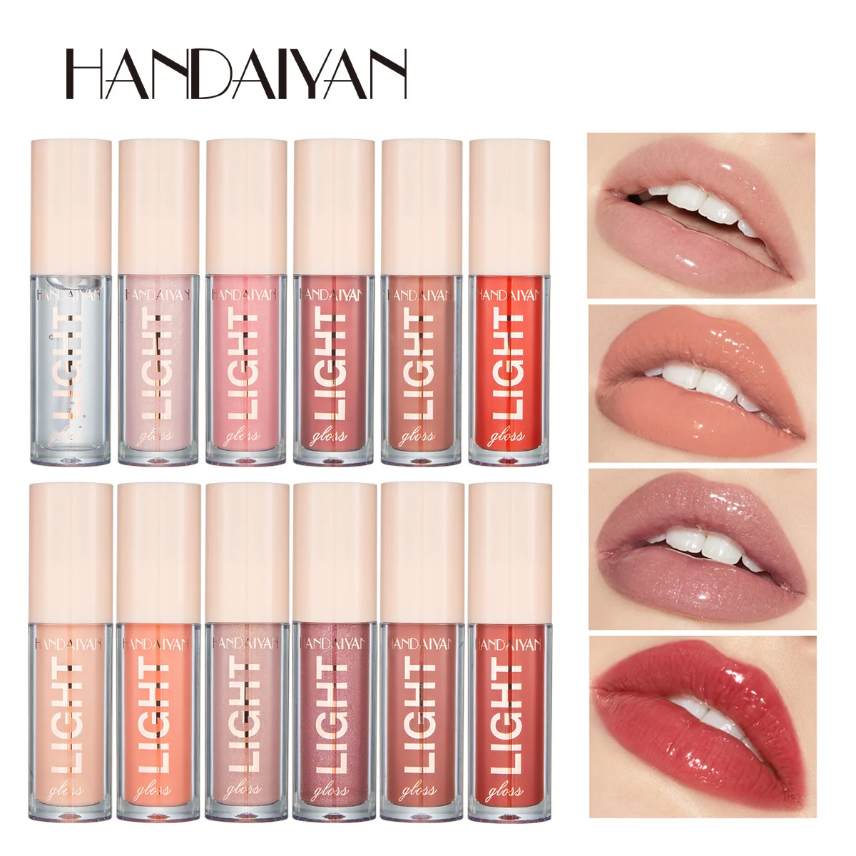 Handaiyan Lip Gloss Sexy grassoccio Glitter Crystal Jelly Red Nude rossetto liquido impermeabile idratare olio Lipgloss trucco