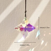 2pcs Star Hanging Window Crystal Prism Light Catcher Rainbow Maker Glass Hanging Pendant Ornaments for Home Garden Decoration 4