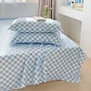 Washed Cotton Flat Bed Sheet Solid Bed Cover Single Double Queen King Size Bedsheet Linens Soft Bedspread (Pillowcase Can Order) 4