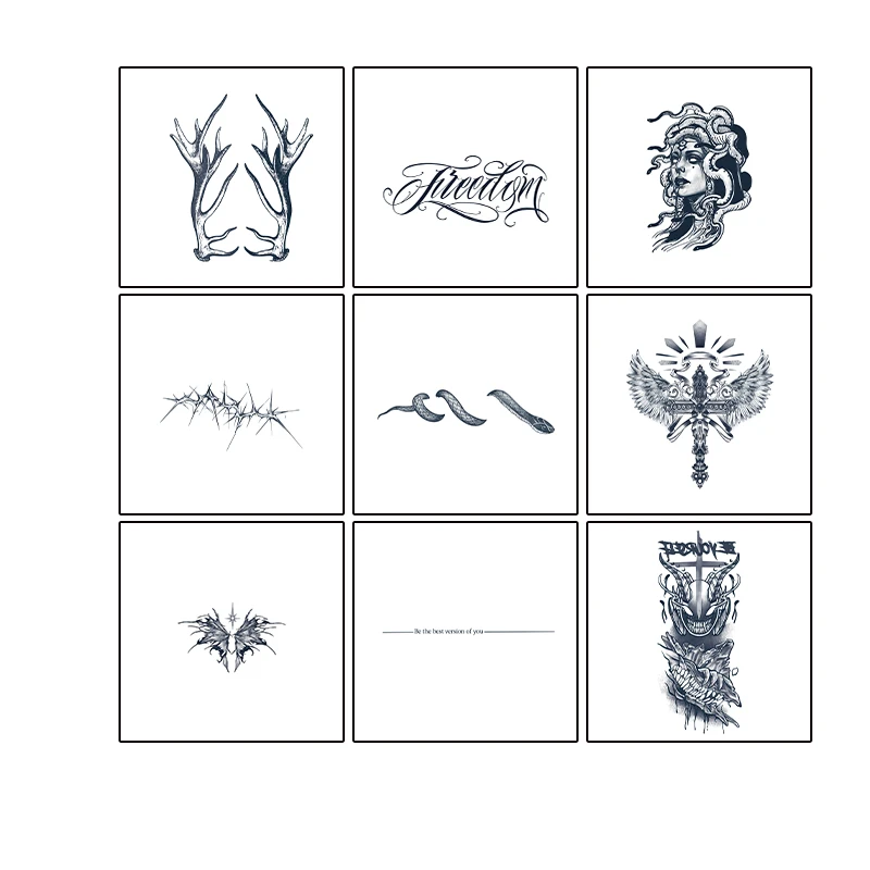 Large Herbal Temporary Tattoo Sticker Set