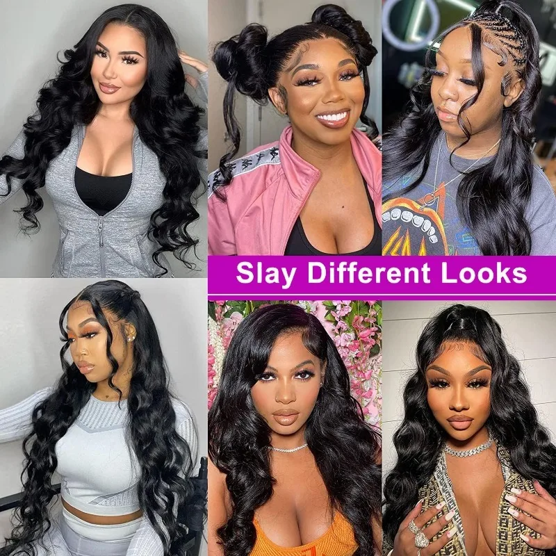 13x6 Lace Frontal Body Wave Human Hair Brazilian Remy 100% Human Hair For Woman Transparent Lace Pre Plucked Hairline Baby