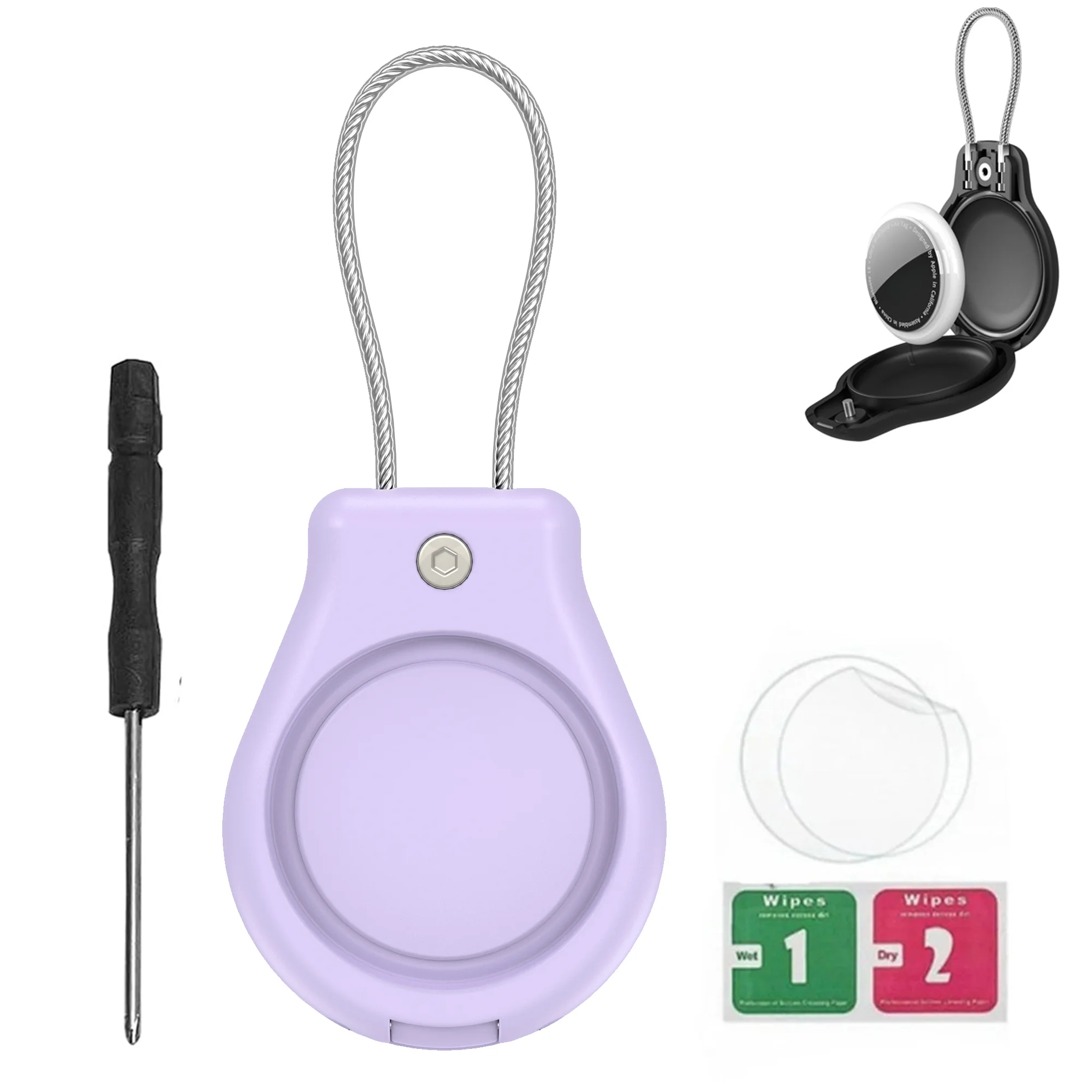 Sturdy Aluminum Alloy Keychain with Protective Cover and Carabiner Attachment