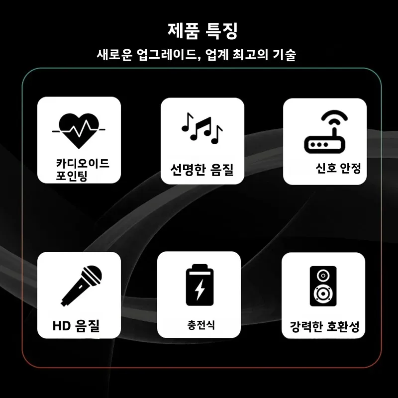 레이헤이즈 RS-899 무선 충전식 마이크 (카디오이드 카메라 패턴) 무대 공연 및 가정용 노래방에 적합