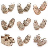 HAIZHIW Baby Cute Preschool Summer Sandals Gold Princess Casual Soft Rubber Sole Anti slip Single Shoes Girl's Walking Shoes 1