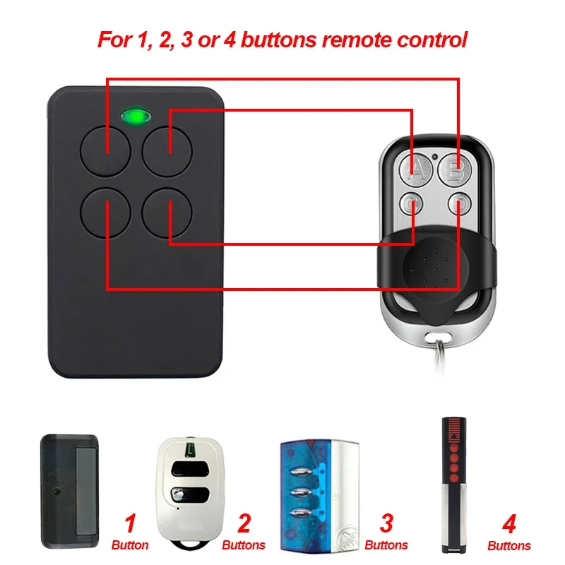 Multi-Frequency Remote Control Duplicator 280-868MHz Universal Garage Door Clone 433.92MHz 433.42MHz Gate Keyfob Transmitter 6