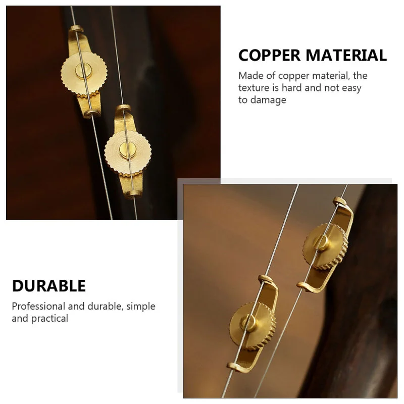 12PCS Erhu Fine Tuner Fine-tuning Parts Copper Adjustment Tools Spinner Tuners Premium