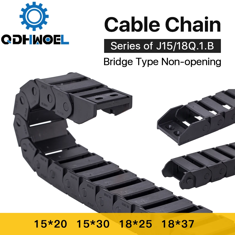 Cable Chains 15x20 15x30 18x25 18x37 mm Bridge Type Non-Opening Plastic Towline Transmission Drag Chain for Machine plastic cable chain,cable carrier