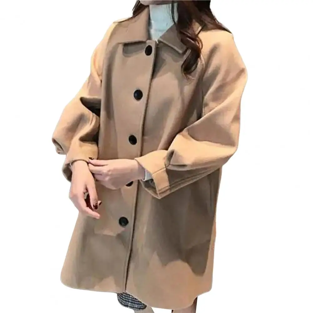 

Wool Blends Coats Women Loose Winter Students Solid Simple All-match Warm Soft Casual Trendy Chic Fall Clothes for Ins