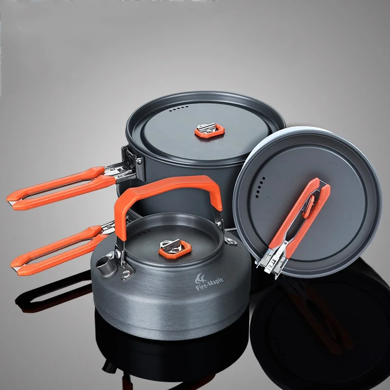 

Camping Cookware Set Outdoor Pot Tableware Kit Cooking Water Kettle Pan Travel Cutlery Utensils Hiking Picnic Equipment