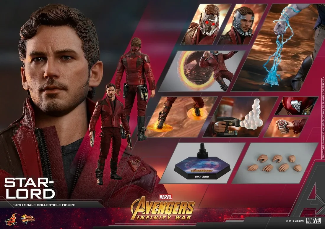 재고 있음  HOTTOYS HT MMS539 Marvel Avengers 3 스타 로드 3.0 액션 피겨 모델 완구