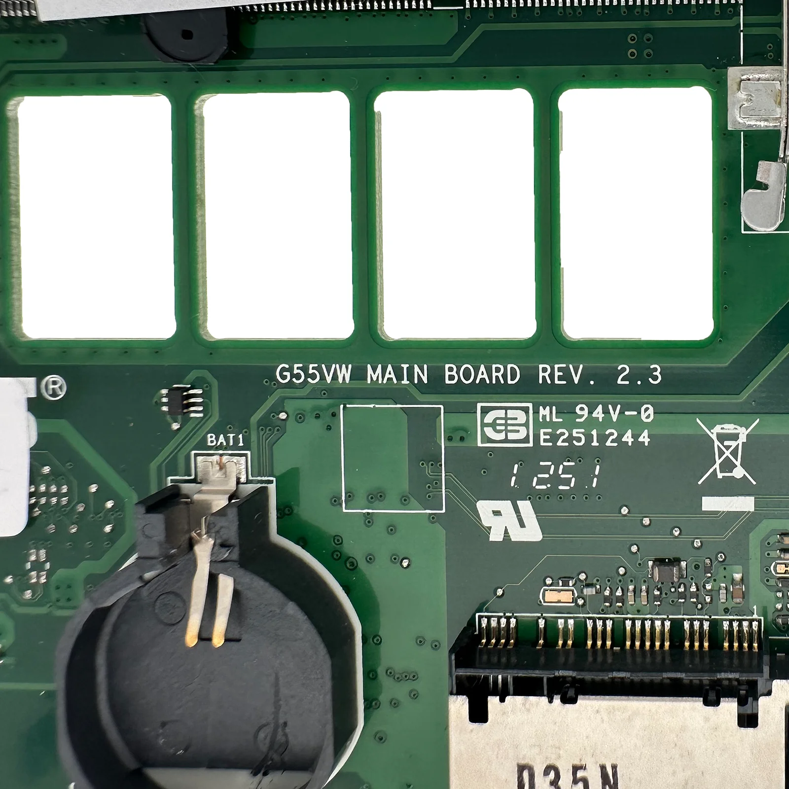 Kefu-motherboard Laptop para Asus G55v N13e-ge-a2 Gt660m Gpu Mainboard Slots Teste G55vw - Imagem 2