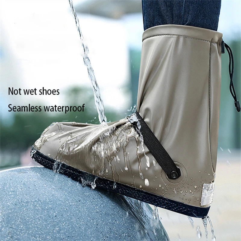 Jusenda 1 Pair Waterproof Shoe Covers Reusable Rain Boot Shoes Covers Rainproof Shoes Cover With Zipper Outdoor Shoe Protectors
