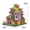 7080PCS Magic Castle Sakura House Building Blocks City Street Model With LED Lights Mini Bricks Toys Children's Christmas Gifts 6