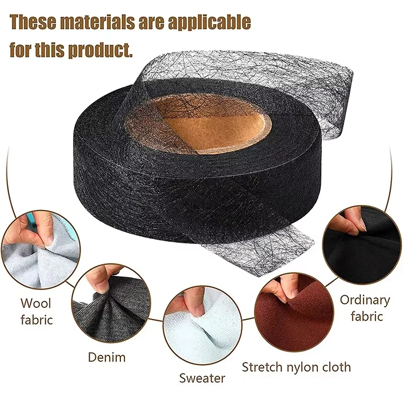 Pants Hem Tape 24M Pants Hem Tape Self-Adhesive Edge Shorten Paste Tape DIY Tools Jean Clothes Length Shorten Household Sewing Accessories