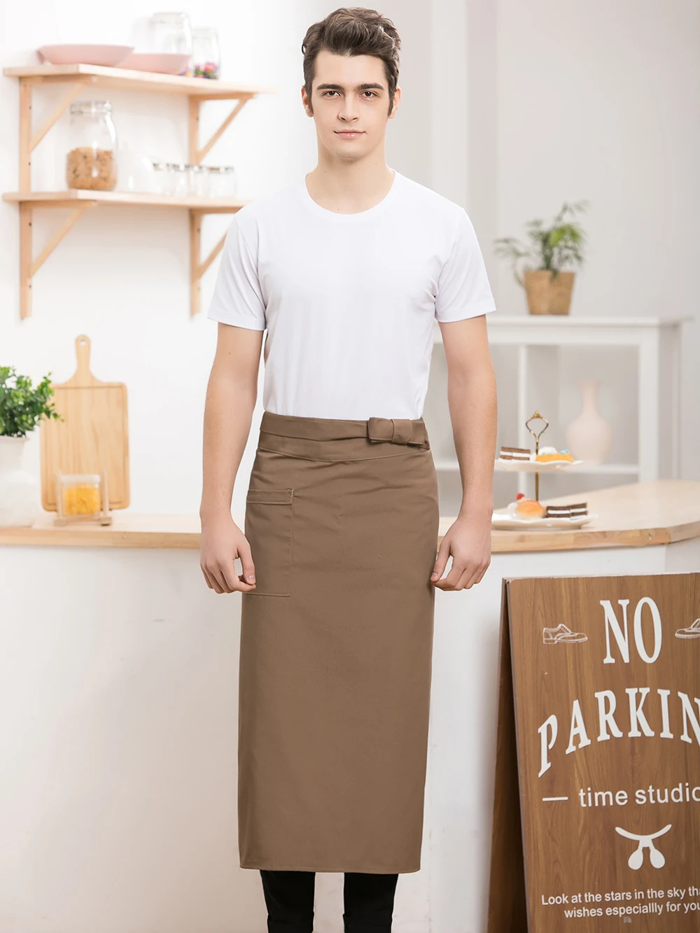 Kitchen Cooking Apron working meal half length Waist Apron catering chef hotel attendant uniform
