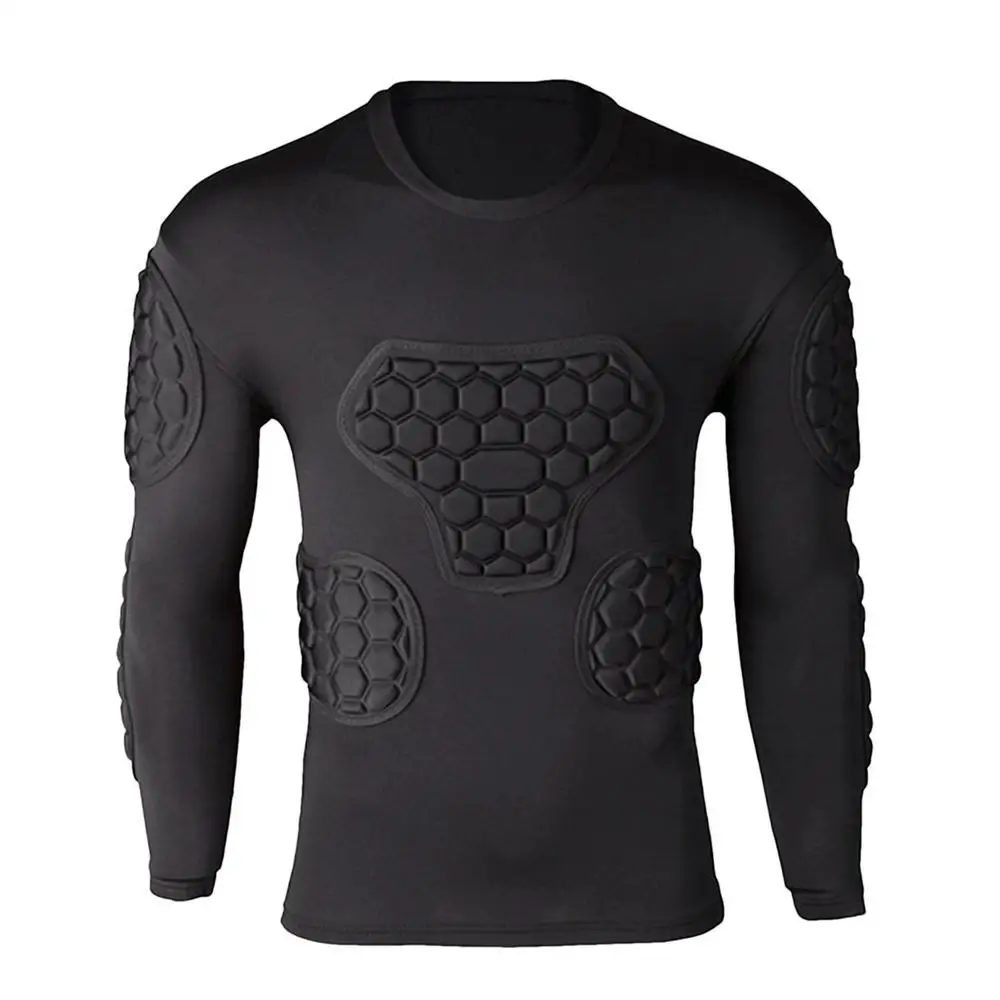 Description Picture 2 of itemFootball Soccer Paintball Shirt Soccer Padded Shirt Goalkeeper Honeycomb Long Sleeve For Soccer Basketball Sports Adults Kids
