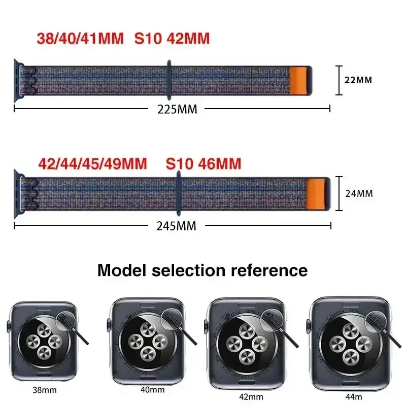 Sport Loop Nylon Bracelet for Apple Watch Bands - Multisize Strap Collection