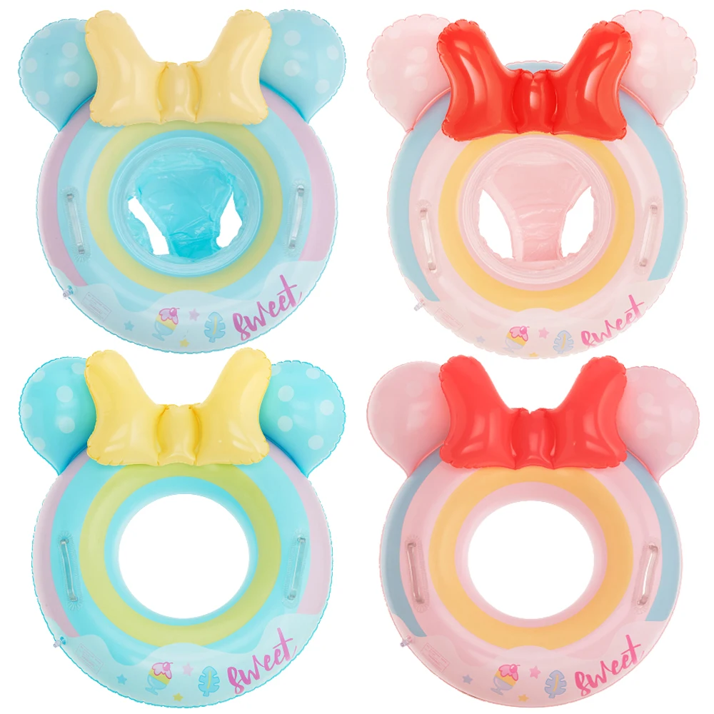 Baby Seat Ring Powder Cartoon Children Seat Ring Sponge Bottom Thickened Bow Swimming Ring Inflatable Water Sports Toy Supplies mica powder crafts bisuteria knutselen artesanato materials soap candle ring jewelry making tools kit accessories supplies