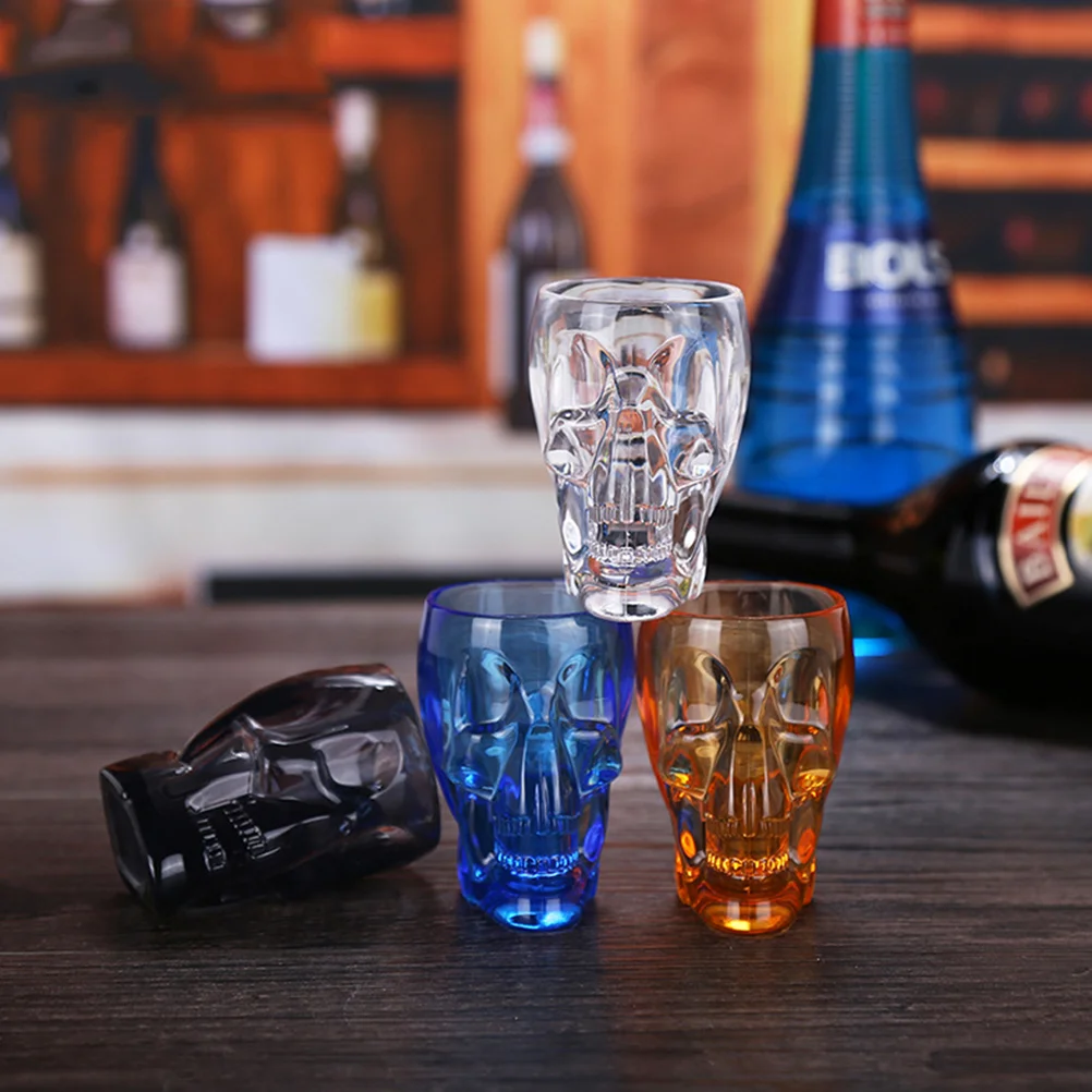 

4 Pcs Cocktail Glasses Water Practical Cup Creative Beer Tea Cups Bar Skull